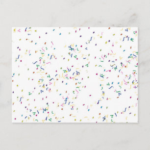 Carte Postale Confettis sur fond blanc
