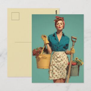 Carte Postale Confiance dans le style de jardin vintage