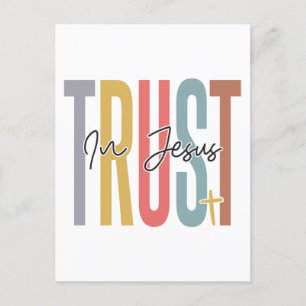Carte Postale Confiance en Jésus, crois en Dieu, fais confiance 