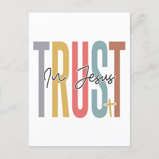 Carte Postale Confiance en Jésus, crois en Dieu, fais confiance 