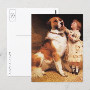 Carte Postale Confiance par Charles Burton Barber, Chien Saint-B
