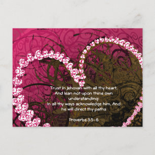 Carte Postale Confiez en Dieu de tout votre cœur Proverbes 3:5