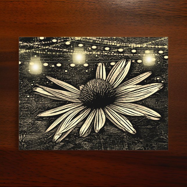 Carte Postale Confleur Sepia Toned sous les lumières Golden Jar (Créateur téléchargé)