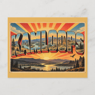 Carte Postale Confluence de la rivière de Kamloops BC Art Hoodoo