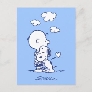 Carte Postale Confort et sécurité   Charlie & Snoopy Hug