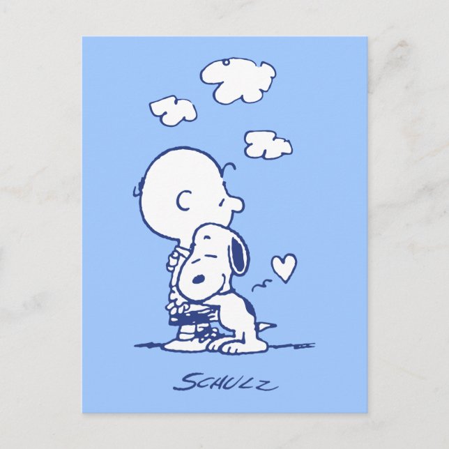 Carte Postale Confort et sécurité | Charlie & Snoopy Hug (Devant)