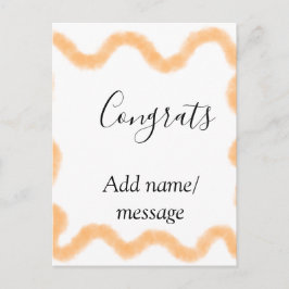Carte Postale Congrats orange spiral Spanish border boho retro n