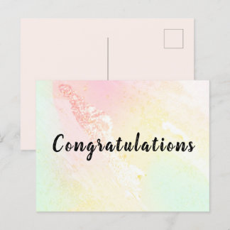 Carte postale Congratulations Aquarelle Pastel