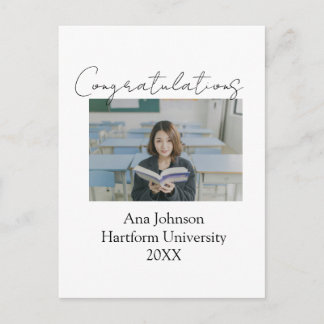 Carte Postale Congratulations photo graduate name university yea