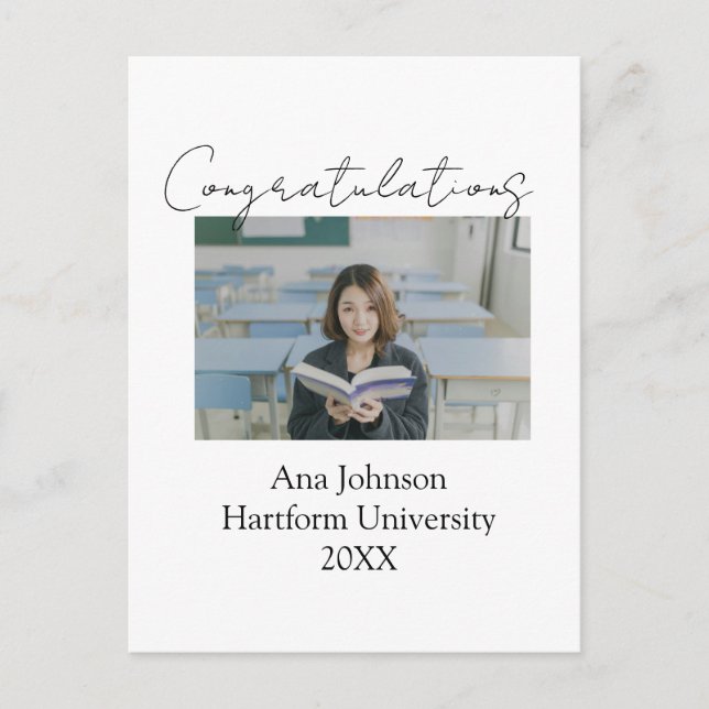 Carte Postale Congratulations photo graduate name university yea (Devant)