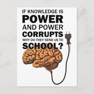 Carte Postale Connaissances Power Drôle Citation Ironique Mème C