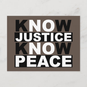 CARTE POSTALE CONNAÎTRE LA JUSTICE CONNAÎTRE LA PAIX
