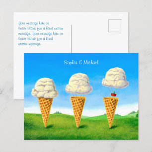 Carte Postale Conne de crème glacée, Whimsical de ballon à air c