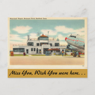 Carte Postale Connecticut, aéroport municipal, Hartford
