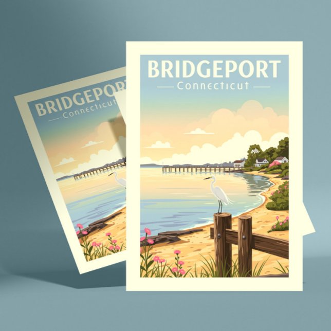 Carte Postale Connecticut Bridgeport vintage (Créateur téléchargé)