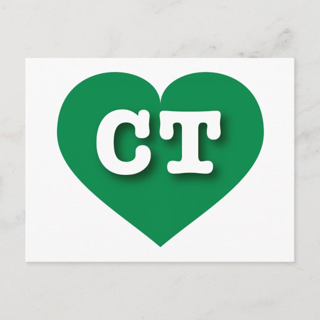 Carte Postale Connecticut Green Heart - J'aime CT (Devant)