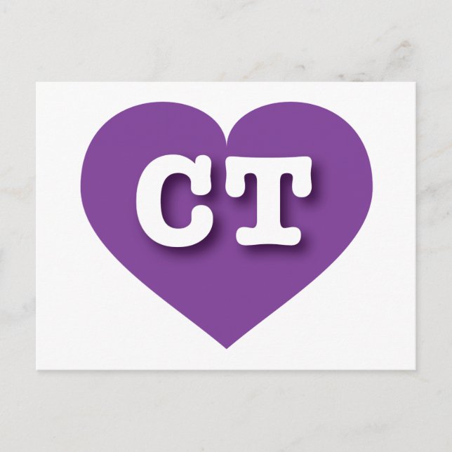 Carte Postale Connecticut Purple Heart - J'aime CT (Devant)