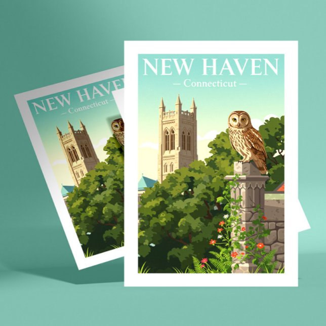 Carte Postale Connecticut vintage New Haven (Créateur téléchargé)