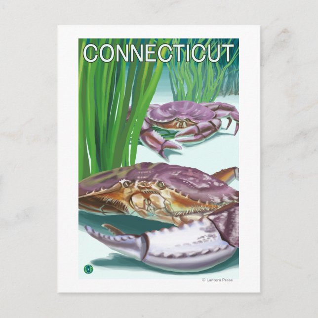 Carte Postale ConnecticutCrab et pêcheur (Devant)