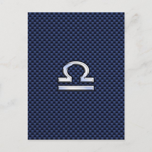 Carte Postale Connexion Libra Zodiac Navy Blue Carbon Fiber (Devant)