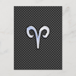 Carte Postale Connexion Zodiac Aries au style fibre de carbone