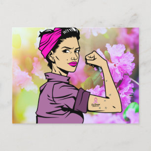 Carte Postale conscience du cancer du sein / citations / soutien