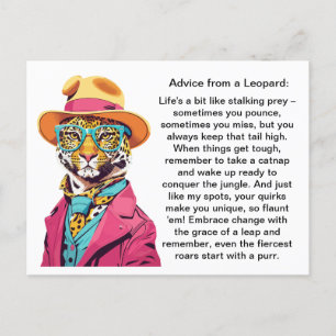 Carte Postale Conseil Drôle D'Un Leopard