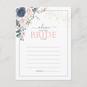 Carte Postale Conseil Dusty Blue Blush Pink Or À La Mariée