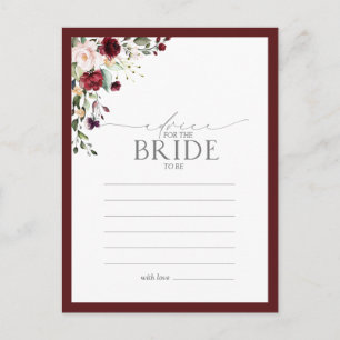 Carte Postale Conseil Floral Bourgogne Élégant À La Mariée