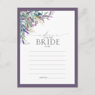 Carte Postale Conseil Floral De Lavande Élégant À La Mariée