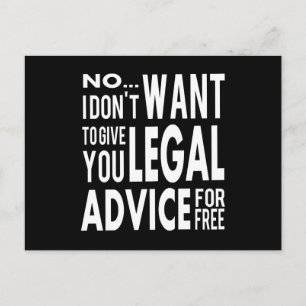 Carte Postale Conseil juridique gratuit - Citation d'avocat amus