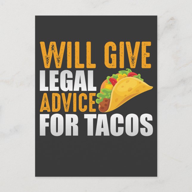 Carte Postale Conseil juridique pour Tacos Avocat Mexicain Avoca (Devant)