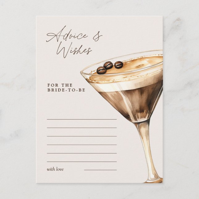 Carte Postale Conseils & Vœux Jeu de douche au Martini Espresso (Devant)