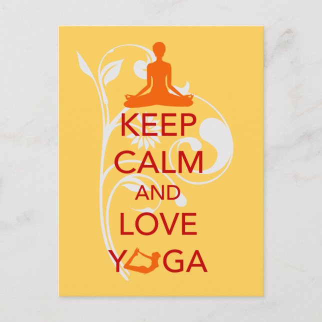 Carte Postale Conserver le calme et l'amour Yoga - design amusan (Devant)