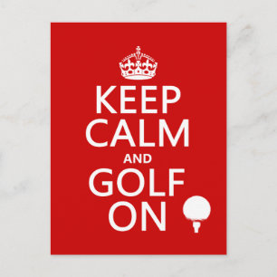 Carte Postale Conserver le calme et le golf - disponible dans to