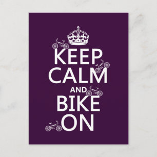 Carte Postale Conserver le calme et le vélo (couleur personnalis