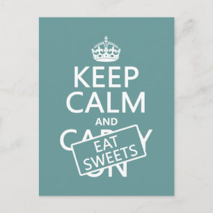Carte Postale Conserver le calme et manger des sucreries (person
