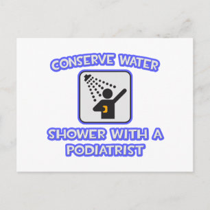 Carte Postale Conserver l'eau .. Douche avec podiatre