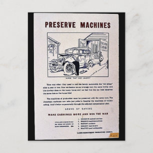 Carte Postale Conserver les machines