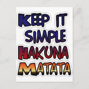 Carte Postale Conserver Simple Hakuna Matata Art Print