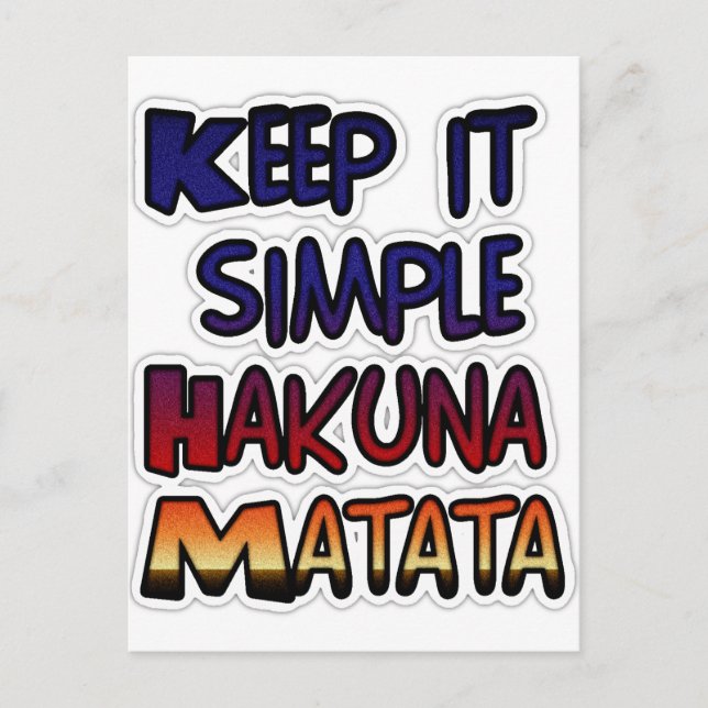 Carte Postale Conserver Simple Hakuna Matata Art Print (Devant)