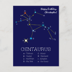 Carte Postale Constellation de l'hémisphère sud Centaure