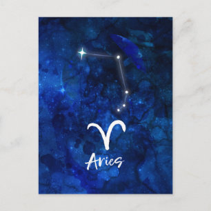 Carte Postale Constellation du zodiaque Bélier Galaxie bleue Cél