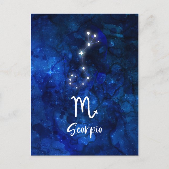 Carte Postale Constellation du zodiaque Scorpion Galaxie bleue C (Devant)