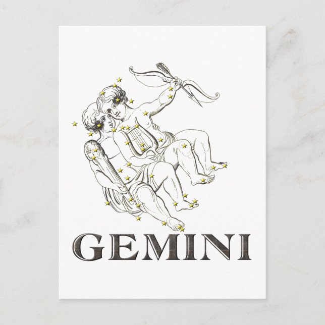 Carte Postale Constellation : Gemini (Devant)