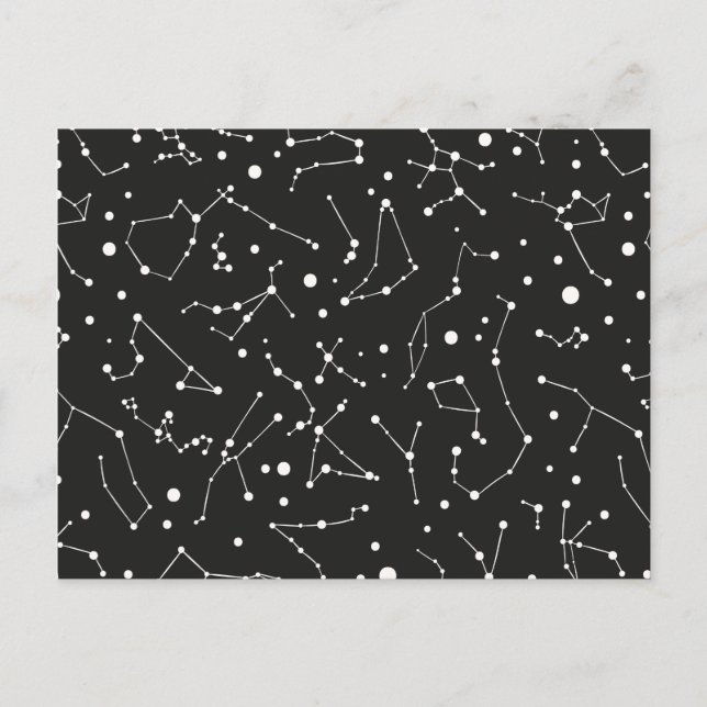 Carte Postale Constellations blanc et noir (Devant)