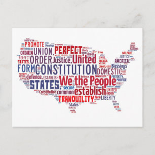 Carte Postale Constitution des Etats-Unis dans la forme des