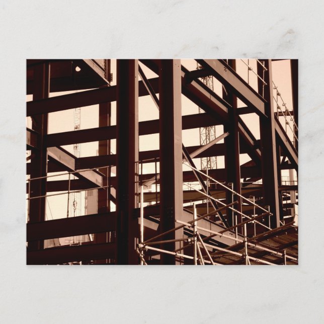 Carte Postale Construction de charpente en acier (Devant)