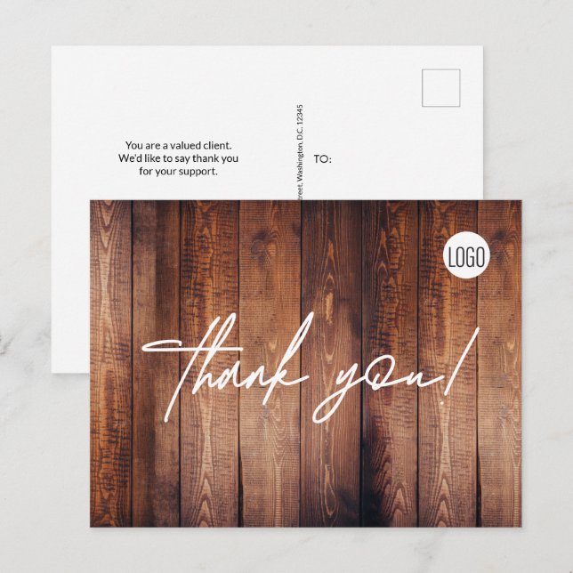 Carte Postale Construction de menuiserie personnalisée Logo d'en (Devant / Derrière)