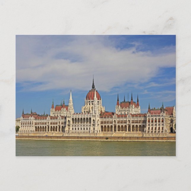 Carte Postale Construction du Parlement de Budapest, Hongrie (Devant)
